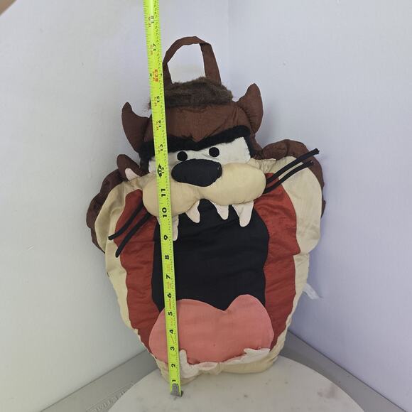 Vintage Looney Tunes Taz Tasmanian Devil Pillow Plush 90s Cartoon Large 17x17 Gi - Picture 3 of 12
